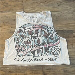 The Rolling Stones White and Pink Graphic Tee